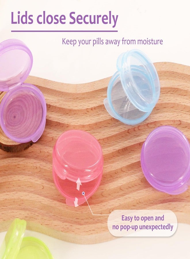 braxan 8 Pcs Small Pill Case, Colored Mini Pill Box, Portable Daily Mini Medicine Holder for Purse Pocket Briefcase, Perfect for Traveling(Pink+Blue+Green+Purple) - Image 3